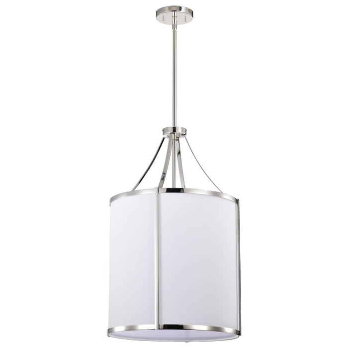 Pendant Nuvo 60-7972 Easton 3 Light Pendant - Polished Nickel Finish - White Linen Shade Nuvo