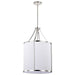 Pendant Nuvo 60-7972 Easton 3 Light Pendant - Polished Nickel Finish - White Linen Shade Nuvo