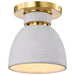 Flush Mount Nuvo 60-8001 Collins - 8 Inch Flush Mount - Ceramic with Gold Accents - Brushed Brass Finish Nuvo