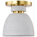 Flush Mount Nuvo 60-8001 Collins - 8 Inch Flush Mount - Ceramic with Gold Accents - Brushed Brass Finish Nuvo