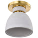 Flush Mount Nuvo 60-8001 Collins - 8 Inch Flush Mount - Ceramic with Gold Accents - Brushed Brass Finish Nuvo