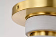 Flush Mount Nuvo 60-8001 Collins - 8 Inch Flush Mount - Ceramic with Gold Accents - Brushed Brass Finish Nuvo