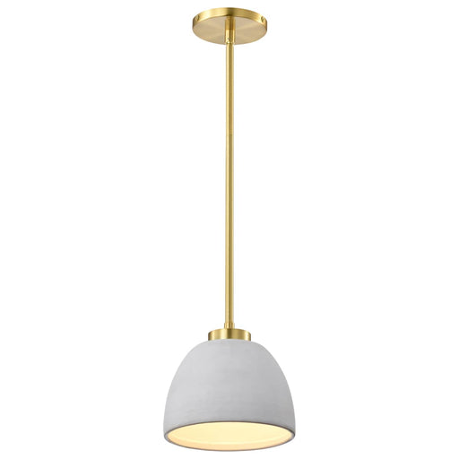 Mini Pendant Nuvo 60-8002 Collins - 8 Inch Mini Pendant - Ceramic with Gold Accents - Brushed Brass Finish Nuvo