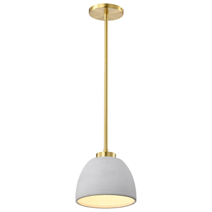 Mini Pendant Nuvo 60-8002 Collins - 8 Inch Mini Pendant - Ceramic with Gold Accents - Brushed Brass Finish Nuvo