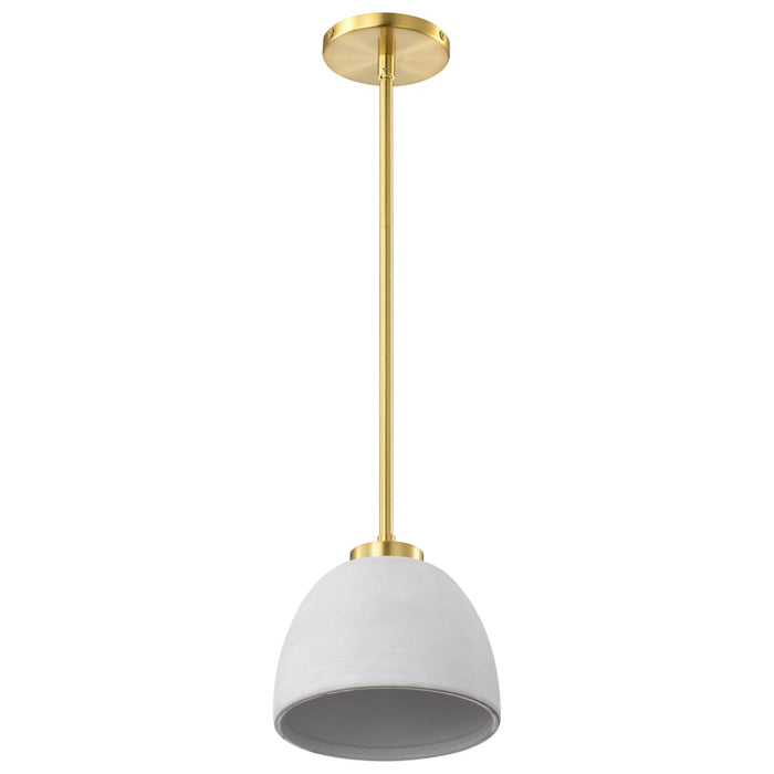 Mini Pendant Nuvo 60-8002 Collins - 8 Inch Mini Pendant - Ceramic with Gold Accents - Brushed Brass Finish Nuvo