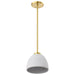 Mini Pendant Nuvo 60-8002 Collins - 8 Inch Mini Pendant - Ceramic with Gold Accents - Brushed Brass Finish Nuvo