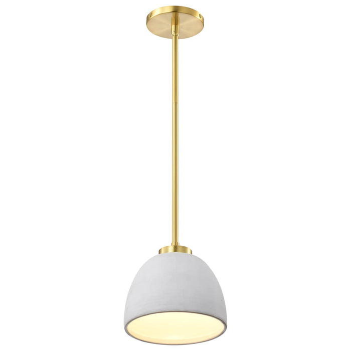 Mini Pendant Nuvo 60-8002 Collins - 8 Inch Mini Pendant - Ceramic with Gold Accents - Brushed Brass Finish Nuvo