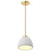 Mini Pendant Nuvo 60-8002 Collins - 8 Inch Mini Pendant - Ceramic with Gold Accents - Brushed Brass Finish Nuvo