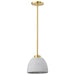 Mini Pendant Nuvo 60-8002 Collins - 8 Inch Mini Pendant - Ceramic with Gold Accents - Brushed Brass Finish Nuvo