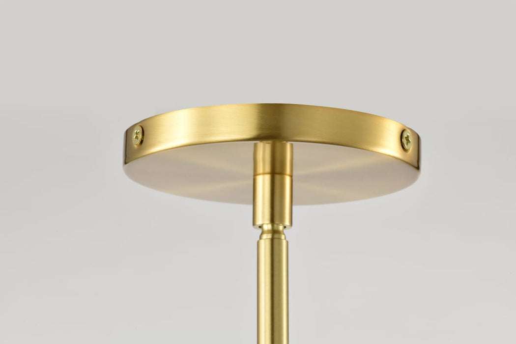 Mini Pendant Nuvo 60-8002 Collins - 8 Inch Mini Pendant - Ceramic with Gold Accents - Brushed Brass Finish Nuvo
