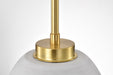 Mini Pendant Nuvo 60-8002 Collins - 8 Inch Mini Pendant - Ceramic with Gold Accents - Brushed Brass Finish Nuvo