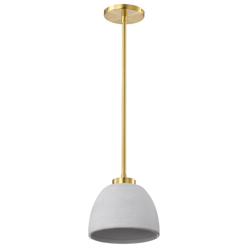 Mini Pendant Nuvo 60-8002 Collins - 8 Inch Mini Pendant - Ceramic with Gold Accents - Brushed Brass Finish Nuvo