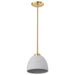Mini Pendant Nuvo 60-8002 Collins - 8 Inch Mini Pendant - Ceramic with Gold Accents - Brushed Brass Finish Nuvo