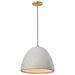 Pendant Nuvo 60-8003 Collins - 14 Inch Pendant - Ceramic with Gold Accents - Brushed Brass Finish Nuvo