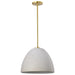 Pendant Nuvo 60-8003 Collins - 14 Inch Pendant - Ceramic with Gold Accents - Brushed Brass Finish Nuvo