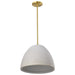 Pendant Nuvo 60-8003 Collins - 14 Inch Pendant - Ceramic with Gold Accents - Brushed Brass Finish Nuvo