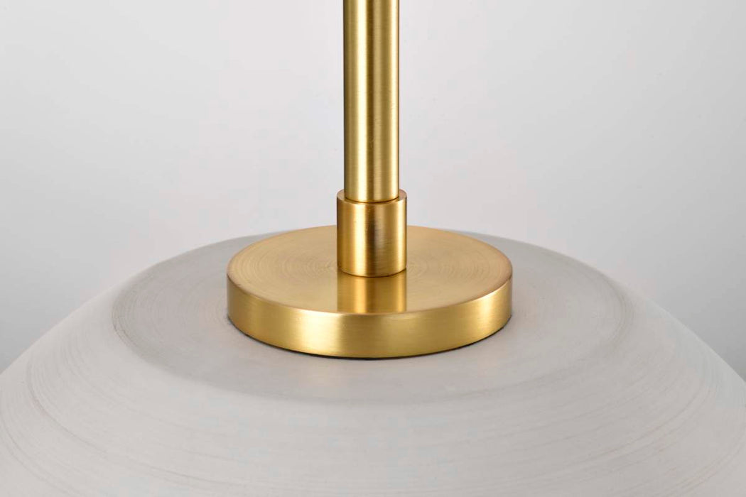 Pendant Nuvo 60-8003 Collins - 14 Inch Pendant - Ceramic with Gold Accents - Brushed Brass Finish Nuvo