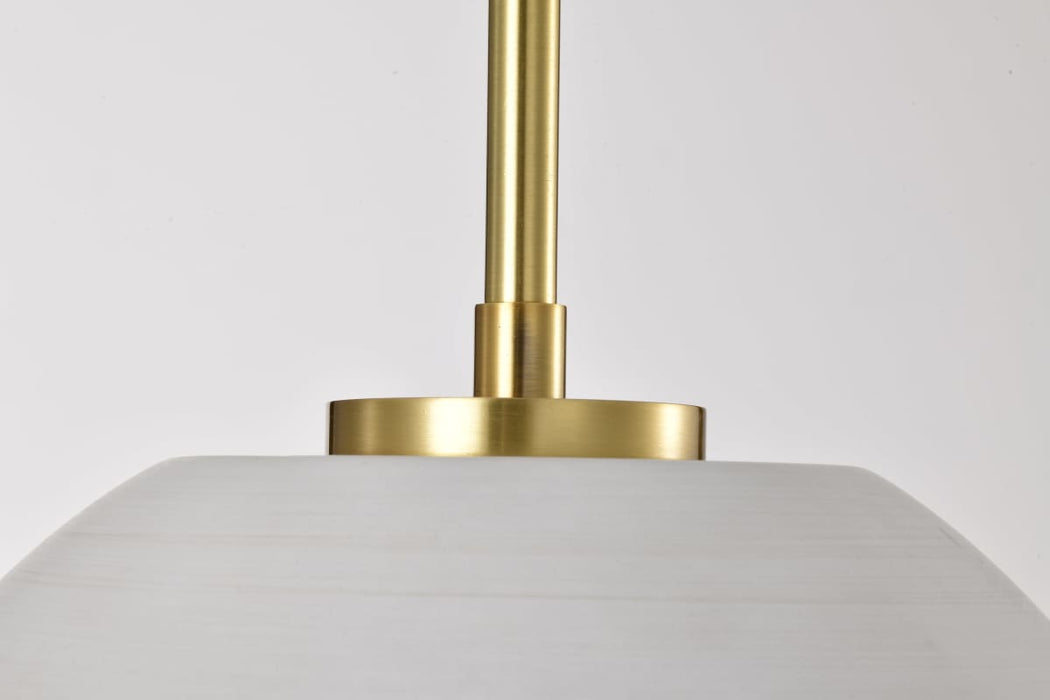Pendant Nuvo 60-8003 Collins - 14 Inch Pendant - Ceramic with Gold Accents - Brushed Brass Finish Nuvo