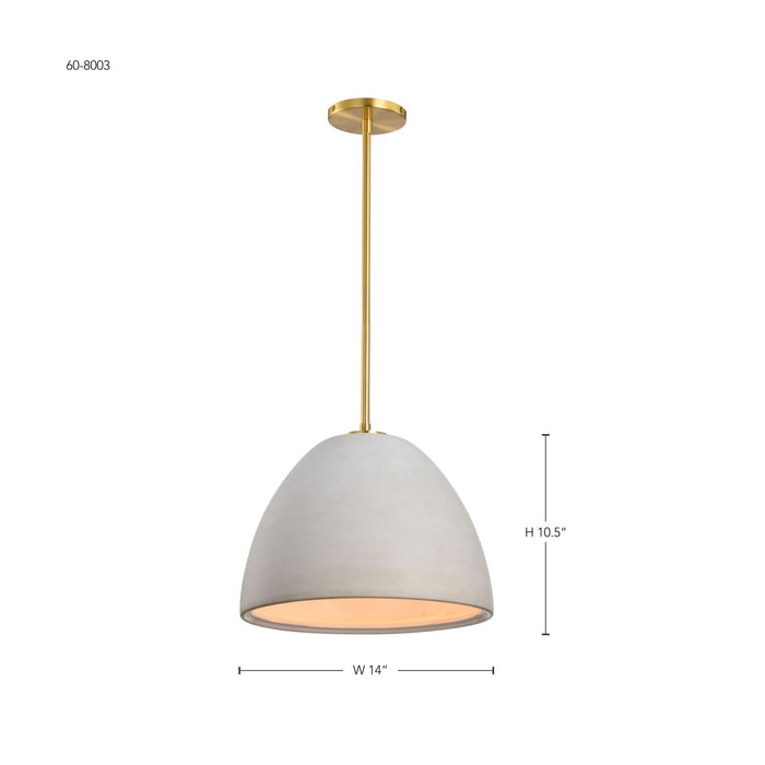Pendant Nuvo 60-8003 Collins - 14 Inch Pendant - Ceramic with Gold Accents - Brushed Brass Finish Nuvo