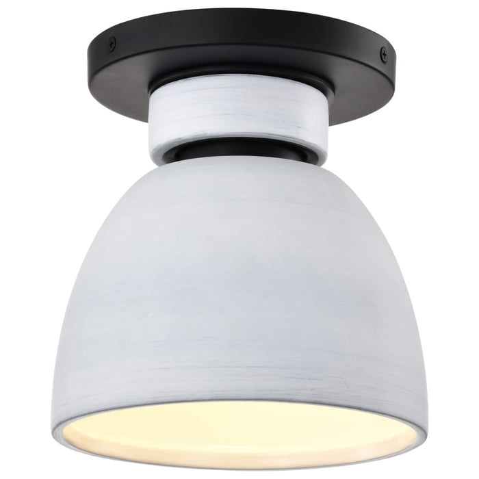 Flush Mount Nuvo 60-8011 Collins - 8 Inch Flush Mount - Ceramic with Silver Accents - Matte Black Finish Nuvo