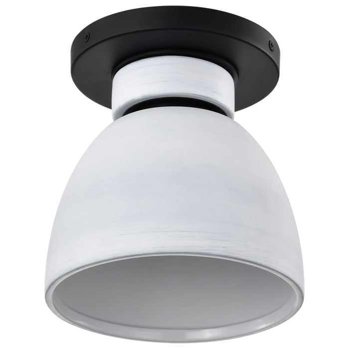 Flush Mount Nuvo 60-8011 Collins - 8 Inch Flush Mount - Ceramic with Silver Accents - Matte Black Finish Nuvo