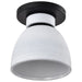 Flush Mount Nuvo 60-8011 Collins - 8 Inch Flush Mount - Ceramic with Silver Accents - Matte Black Finish Nuvo