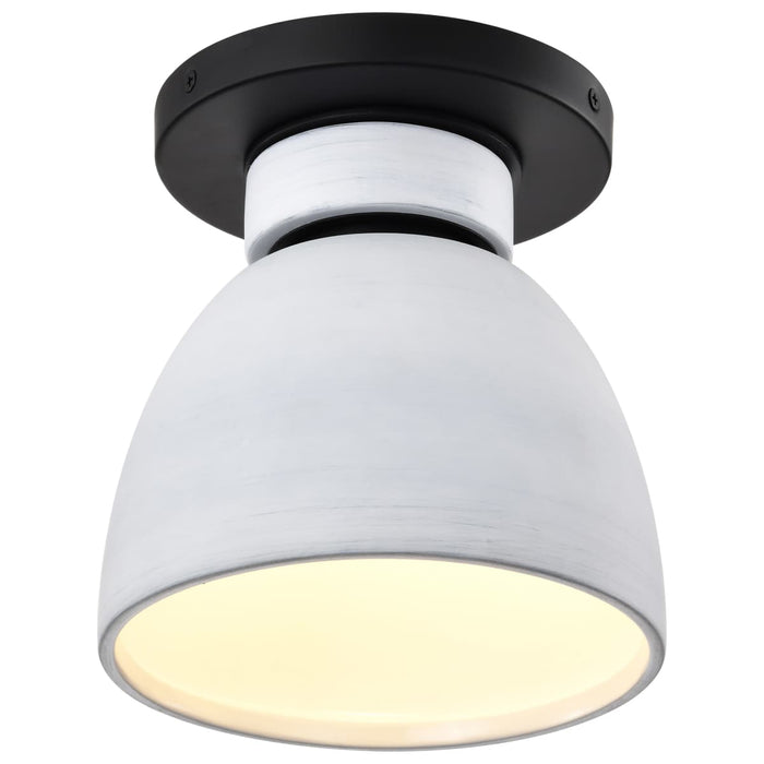 Flush Mount Nuvo 60-8011 Collins - 8 Inch Flush Mount - Ceramic with Silver Accents - Matte Black Finish Nuvo
