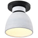 Flush Mount Nuvo 60-8011 Collins - 8 Inch Flush Mount - Ceramic with Silver Accents - Matte Black Finish Nuvo