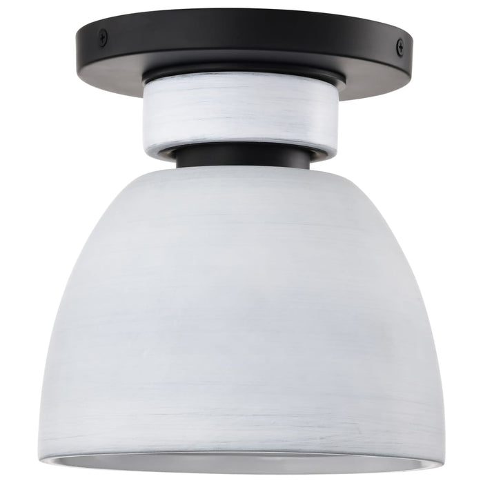 Flush Mount Nuvo 60-8011 Collins - 8 Inch Flush Mount - Ceramic with Silver Accents - Matte Black Finish Nuvo