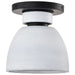 Flush Mount Nuvo 60-8011 Collins - 8 Inch Flush Mount - Ceramic with Silver Accents - Matte Black Finish Nuvo
