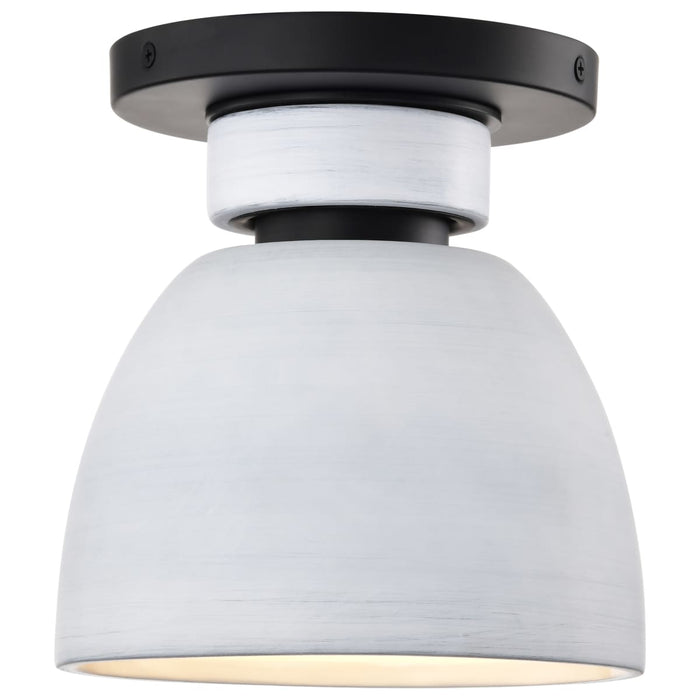 Flush Mount Nuvo 60-8011 Collins - 8 Inch Flush Mount - Ceramic with Silver Accents - Matte Black Finish Nuvo