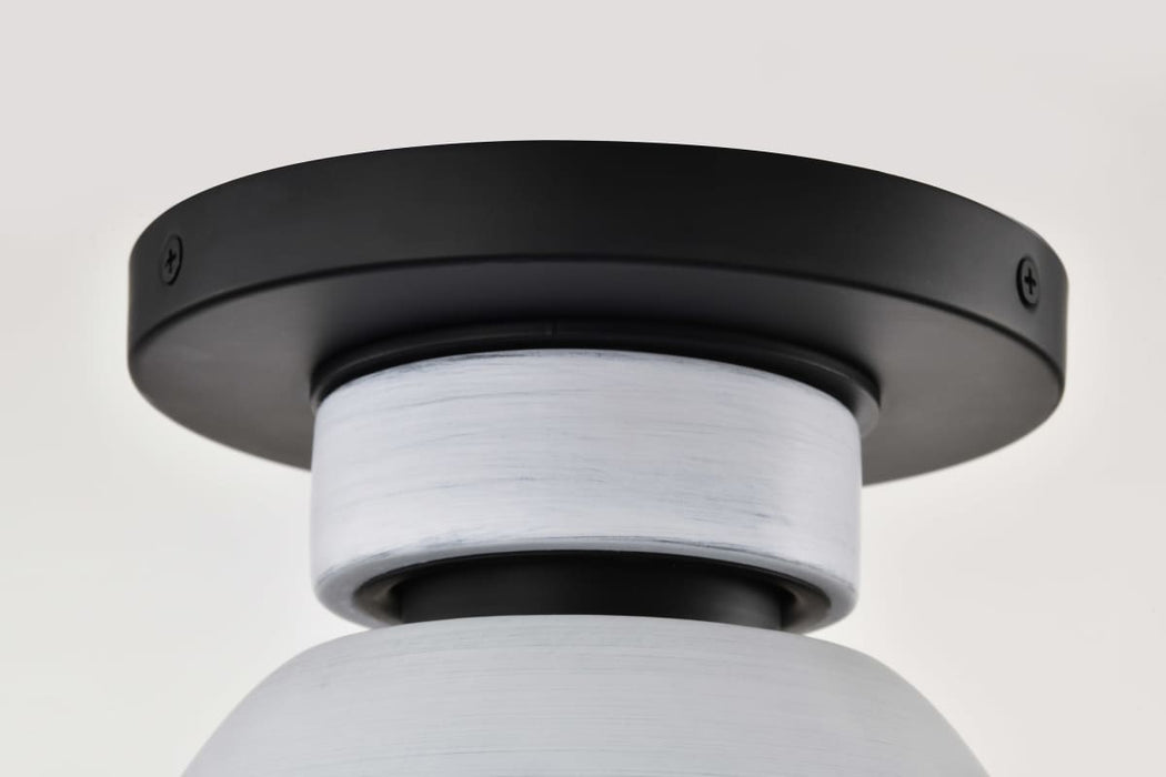 Flush Mount Nuvo 60-8011 Collins - 8 Inch Flush Mount - Ceramic with Silver Accents - Matte Black Finish Nuvo
