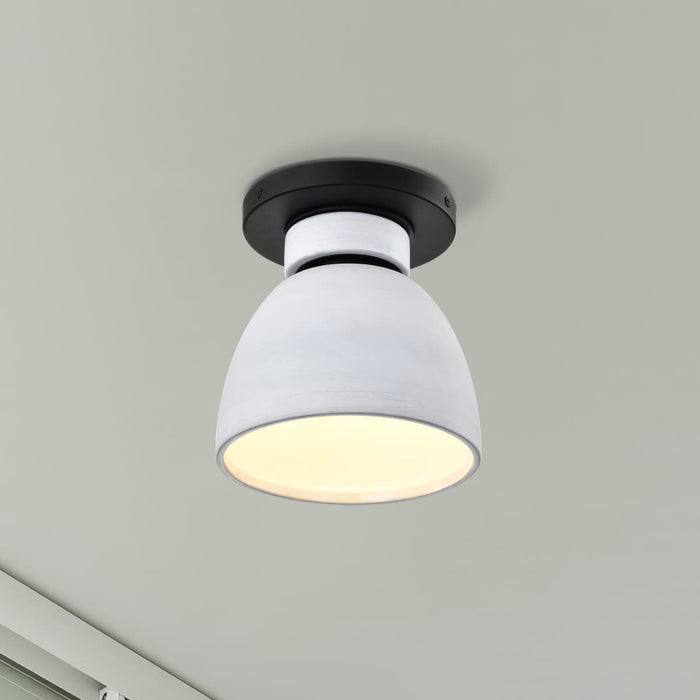 Flush Mount Nuvo 60-8011 Collins - 8 Inch Flush Mount - Ceramic with Silver Accents - Matte Black Finish Nuvo