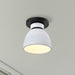 Flush Mount Nuvo 60-8011 Collins - 8 Inch Flush Mount - Ceramic with Silver Accents - Matte Black Finish Nuvo