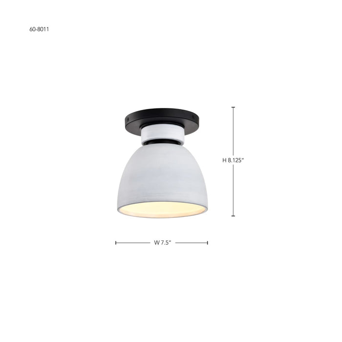 Flush Mount Nuvo 60-8011 Collins - 8 Inch Flush Mount - Ceramic with Silver Accents - Matte Black Finish Nuvo