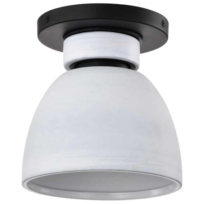 Flush Mount Nuvo 60-8011 Collins - 8 Inch Flush Mount - Ceramic with Silver Accents - Matte Black Finish Nuvo