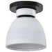 Flush Mount Nuvo 60-8011 Collins - 8 Inch Flush Mount - Ceramic with Silver Accents - Matte Black Finish Nuvo