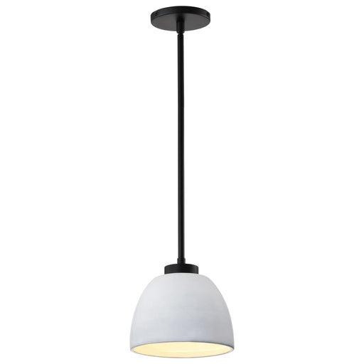 Mini Pendant Nuvo 60-8012 Collins - 8 Inch Mini Pendant - Ceramic with Silver Accents - Matte Black Finish Nuvo