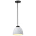 Mini Pendant Nuvo 60-8012 Collins - 8 Inch Mini Pendant - Ceramic with Silver Accents - Matte Black Finish Nuvo