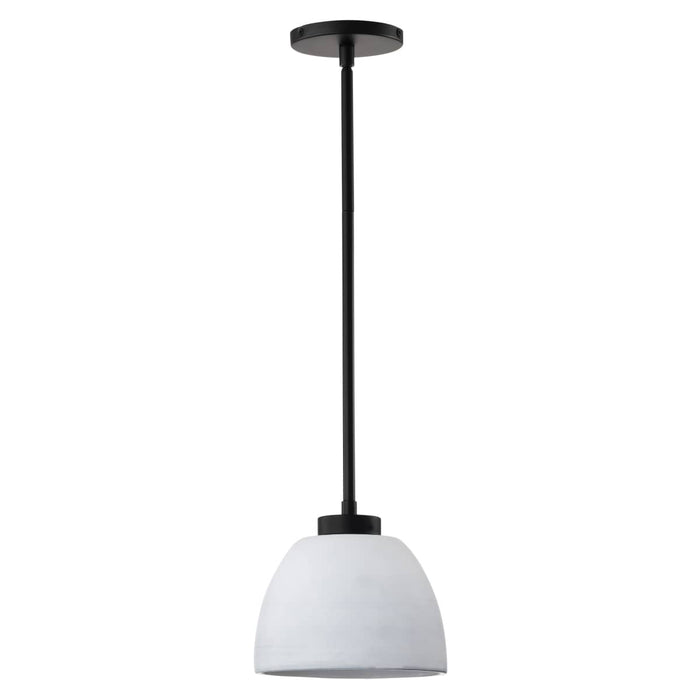 Mini Pendant Nuvo 60-8012 Collins - 8 Inch Mini Pendant - Ceramic with Silver Accents - Matte Black Finish Nuvo