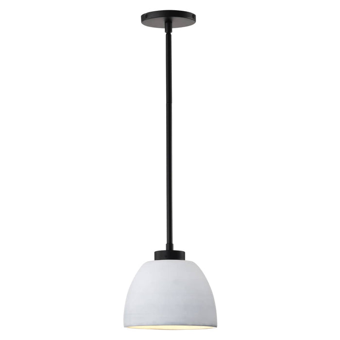 Mini Pendant Nuvo 60-8012 Collins - 8 Inch Mini Pendant - Ceramic with Silver Accents - Matte Black Finish Nuvo