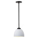 Mini Pendant Nuvo 60-8012 Collins - 8 Inch Mini Pendant - Ceramic with Silver Accents - Matte Black Finish Nuvo