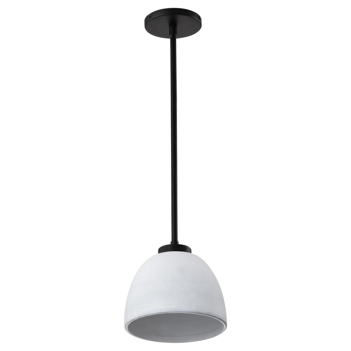 Mini Pendant Nuvo 60-8012 Collins - 8 Inch Mini Pendant - Ceramic with Silver Accents - Matte Black Finish Nuvo