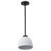 Mini Pendant Nuvo 60-8012 Collins - 8 Inch Mini Pendant - Ceramic with Silver Accents - Matte Black Finish Nuvo