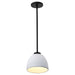 Mini Pendant Nuvo 60-8012 Collins - 8 Inch Mini Pendant - Ceramic with Silver Accents - Matte Black Finish Nuvo