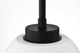 Mini Pendant Nuvo 60-8012 Collins - 8 Inch Mini Pendant - Ceramic with Silver Accents - Matte Black Finish Nuvo