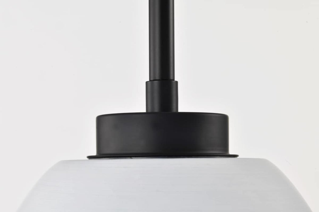 Mini Pendant Nuvo 60-8012 Collins - 8 Inch Mini Pendant - Ceramic with Silver Accents - Matte Black Finish Nuvo