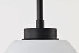 Mini Pendant Nuvo 60-8012 Collins - 8 Inch Mini Pendant - Ceramic with Silver Accents - Matte Black Finish Nuvo
