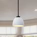 Mini Pendant Nuvo 60-8012 Collins - 8 Inch Mini Pendant - Ceramic with Silver Accents - Matte Black Finish Nuvo