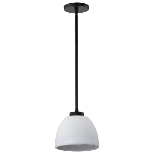 Mini Pendant Nuvo 60-8012 Collins - 8 Inch Mini Pendant - Ceramic with Silver Accents - Matte Black Finish Nuvo